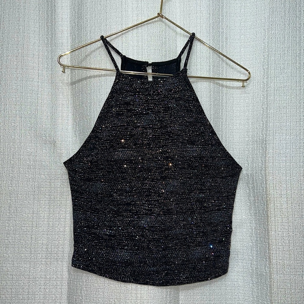 Sparkly Halter Crop Top